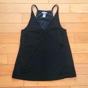 H&M rich black velvet camisole/ tank XS